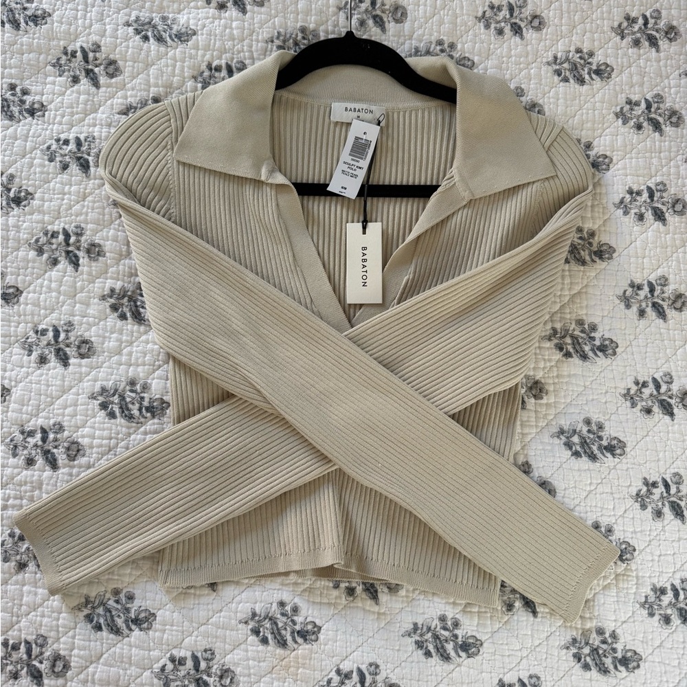 Aritzia Sculpt Knit Polo Sweater
